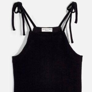 Texture & Thread Madewell Black Cropped Top with Tie Straps